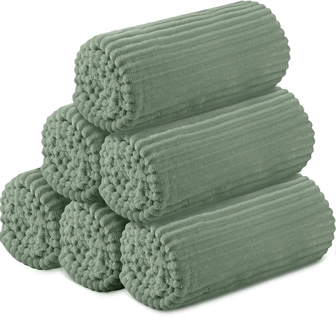 Buryeah 6 Pcs Flannel Throw Blanket Bulk 50 x 60 in Sleepover Blanket Outdoor by Buryeah