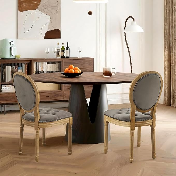 French Country Dining Chairs Set of 2,Farmhouse Upholstered Dining Room Chair...
