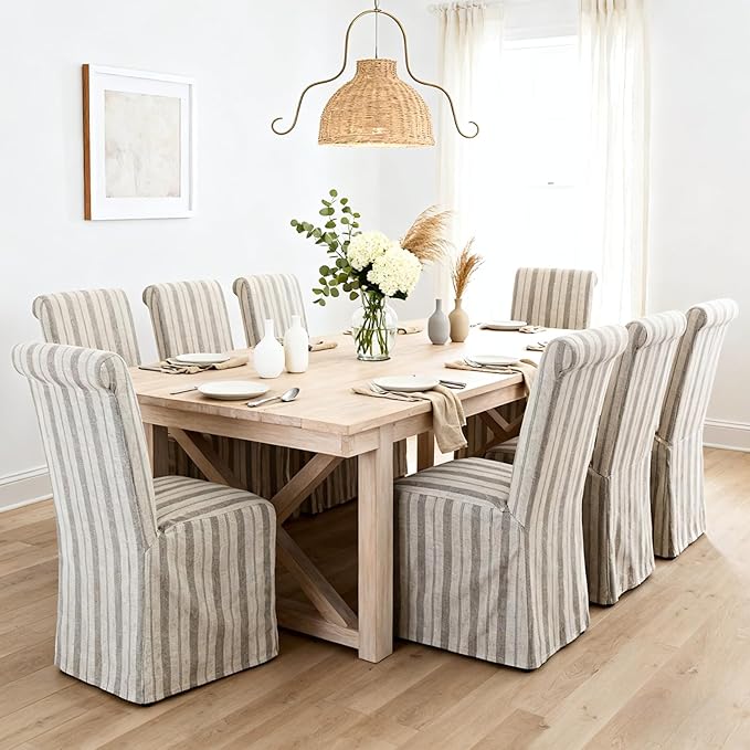 chairus Slipcovered Parsons Dining Chairs Set of 2, Upholstered Dining Room C...