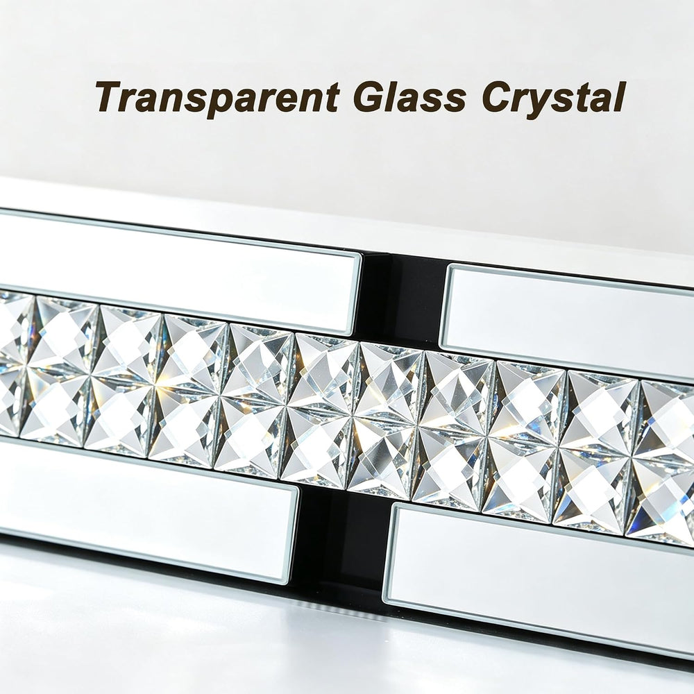 Chende 36"x24" Decorative Wall Mirror with Real Crystal-Encrusted F...
