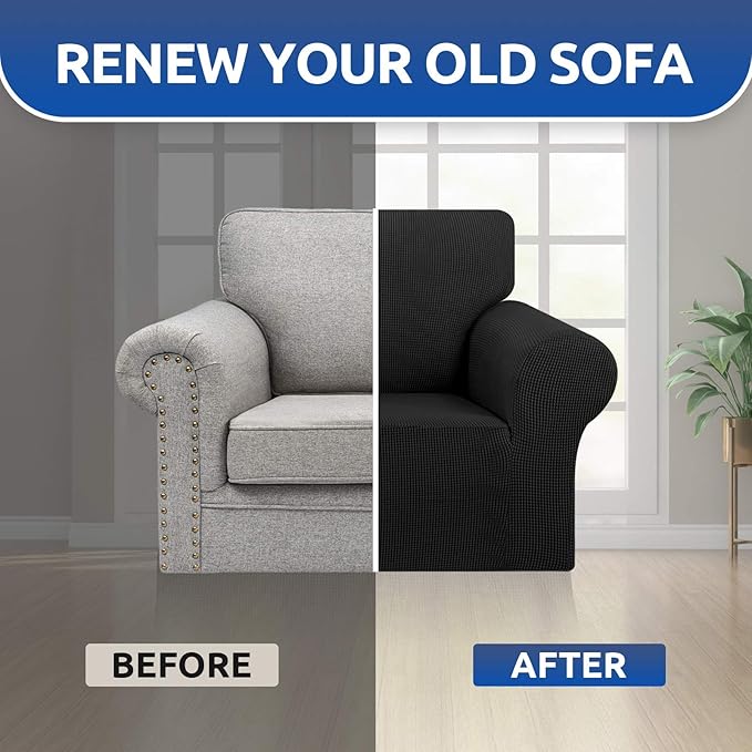 KEKUOU Stretch Single Sofa Slipcover 1 Piece Couch Sofa Cover Furniture - Image 7