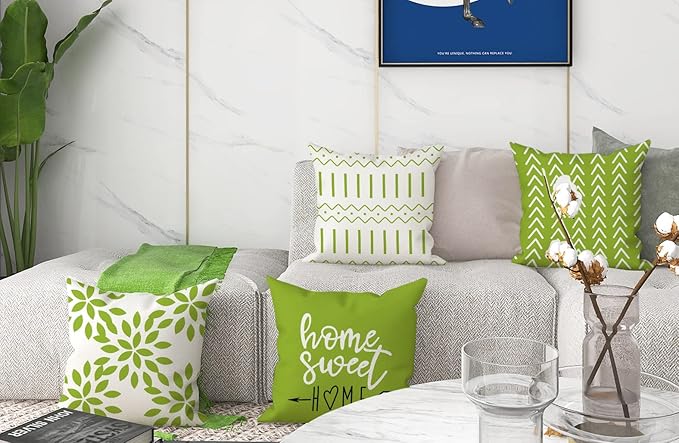 YCOLL Pillow Covers 18x18 Set of 4, Modern Sofa Throw Pillow Cover, Decorative - Image 6