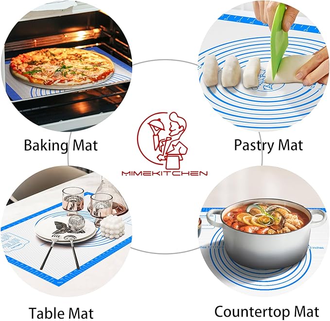 Silicone Pastry Mat for Dough Rolling, Silicone Baking Mat - Image 2