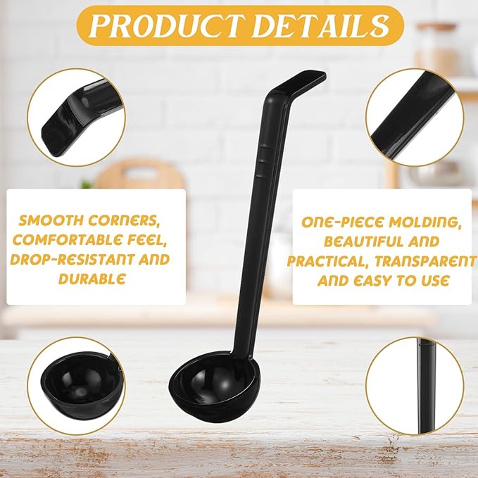 Tioncy 6 Pcs 1 Oz Small Ladle for Serving Sauce 8.07 Inches Plastic Mini Ladles - Image 4