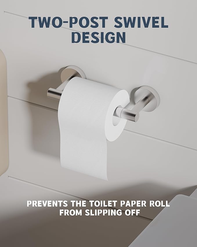 RARXTR Bathroom Toilet Paper Holder Wall Mount SUS304 Stainless Steel Double - Image 3