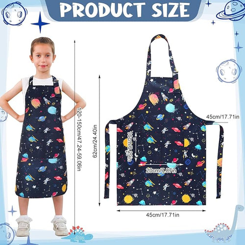 2 Pack Kids Apron, Cute Cooking Aprons, Waterproof Art Apron - Image 2