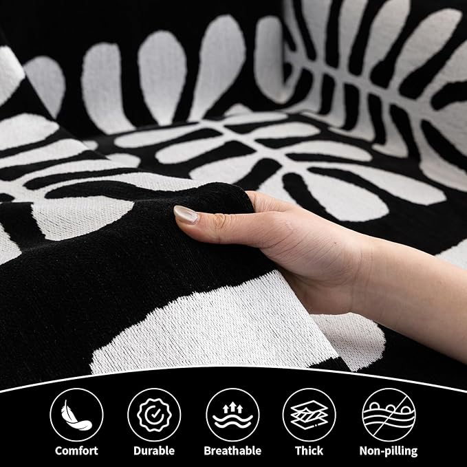 HANDONTIME Boho Couch Cover Blanket Geometric Striped Pet Covers - Image 2