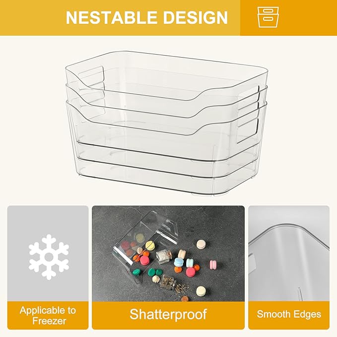 Hudgan 8 Pack Clear Pantry Organizer Bins - Image 7