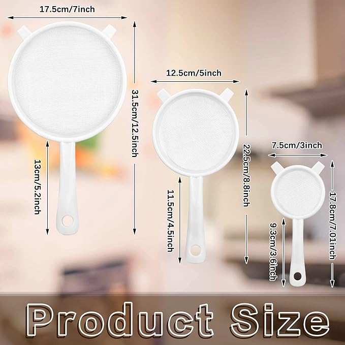 3 Pcs Plastic Nylon Mesh Strainer Colander - Image 3
