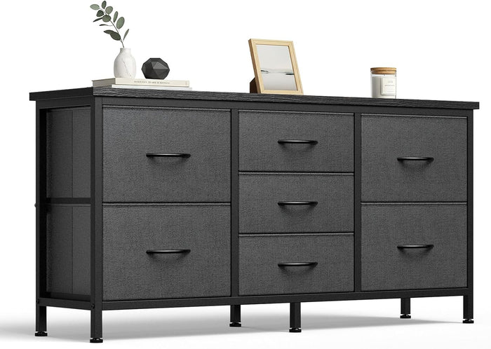 DUMOS 7 Drawer Fabric Dresser, Clothes Organizer Storage Tower for Bedroom
