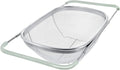 AJIODA Over The Sink Colander, 6 Quarts Stainless Steel Oval Colander by AJIODA