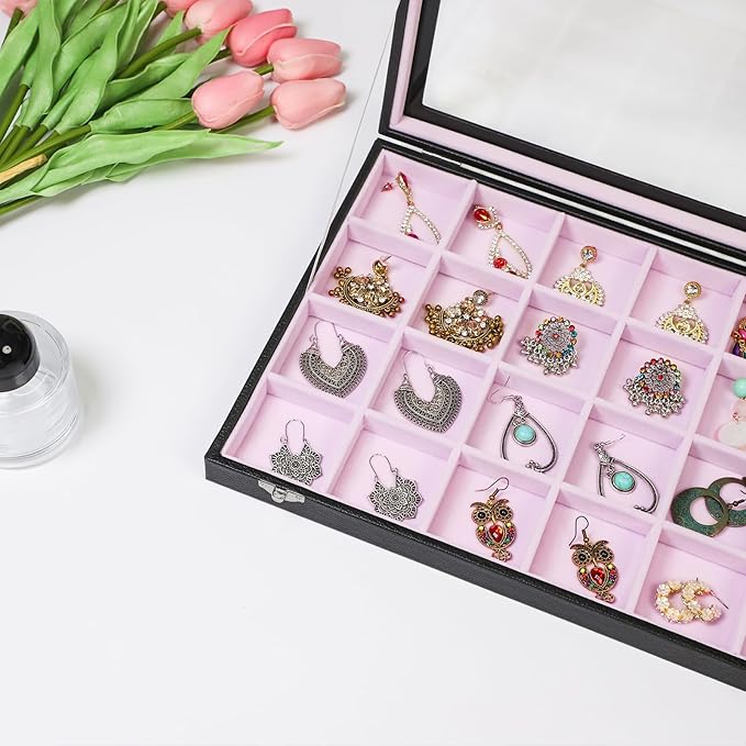 Stratalife Earring Organizer Velvet Jewelry Organizer Box Jewelry Display - Image 3