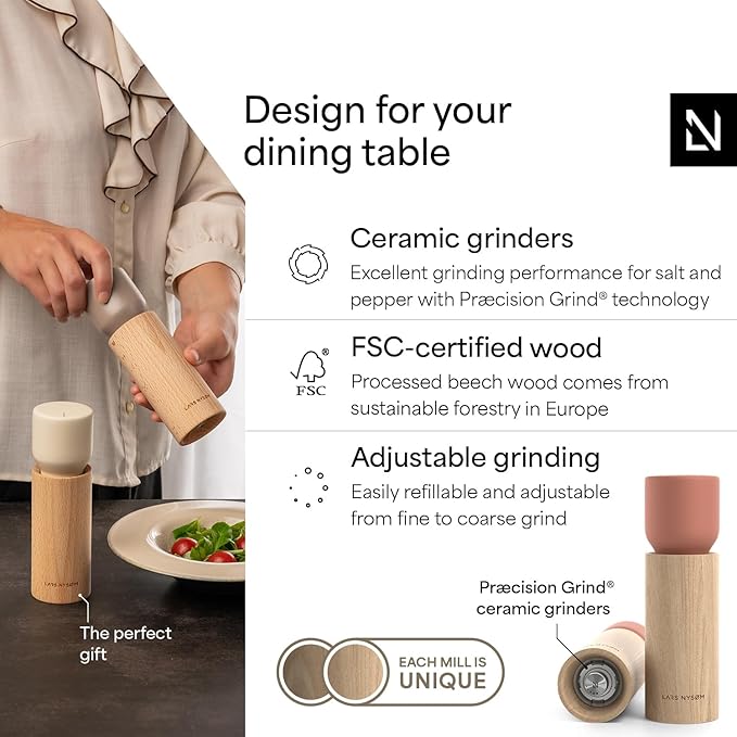 LARS NYSØM Wooden Salt and Pepper Grinder Set Manual - Image 2