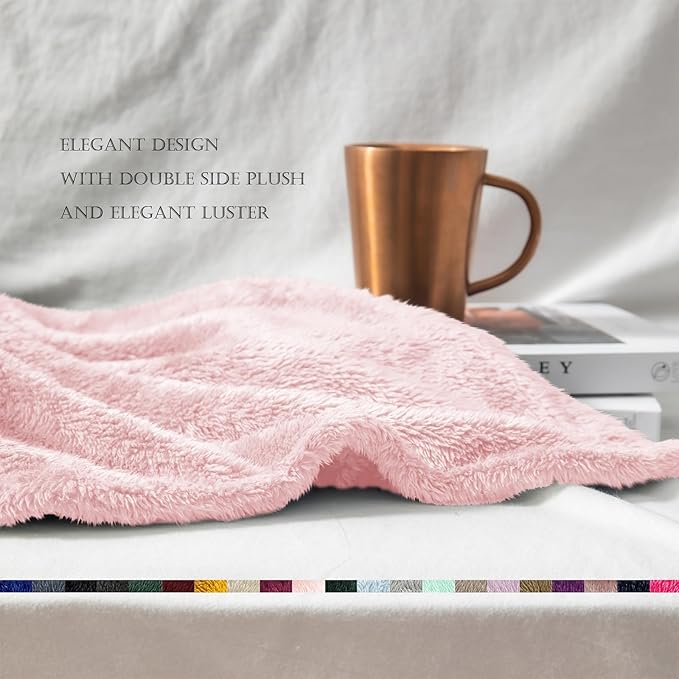 Exclusivo Mezcla Plush Fuzzy Fleece Bed Blanket Twin Size, Super Soft, Fluffy - Image 5