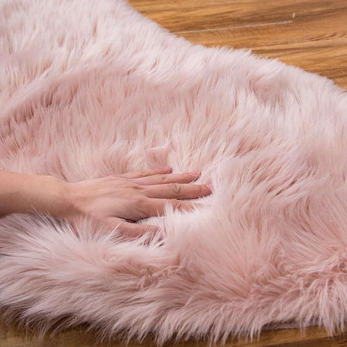 EasyJoy Ultra Soft Fluffy Shaggy Area Rug Faux Fur Rug Chair Cover Seat Pad - Image 6