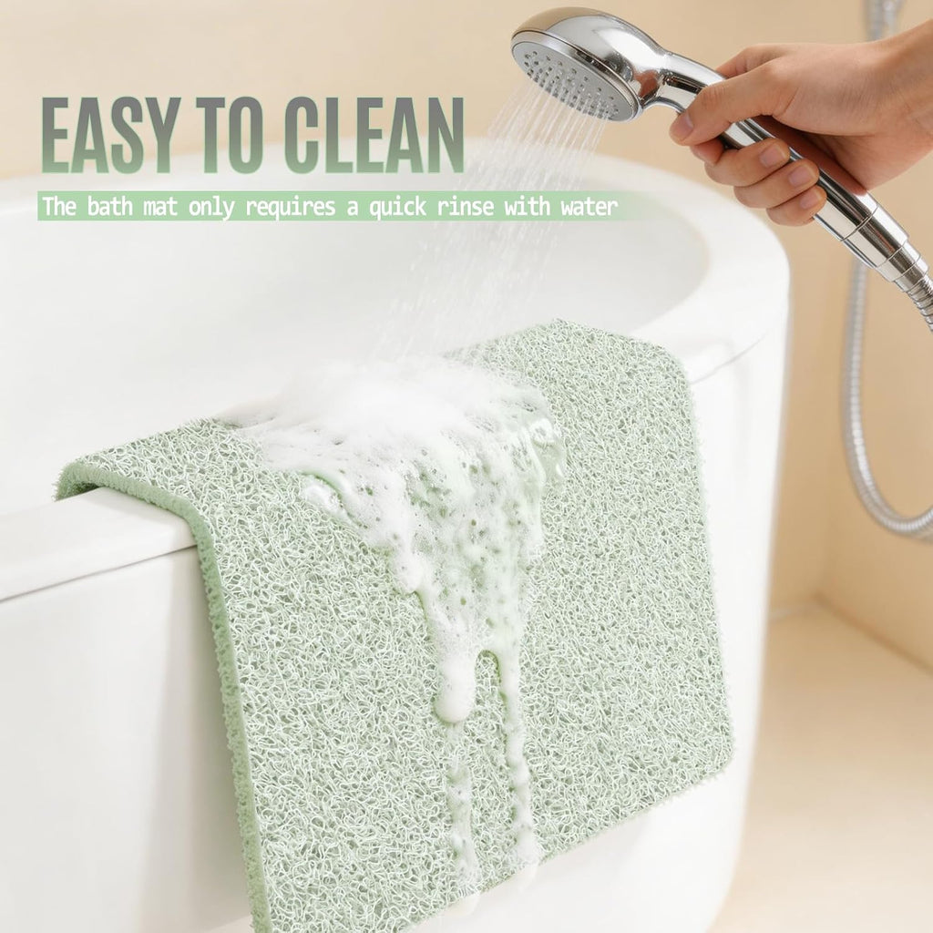17 * 30in Shower Mat Bathtub Mat Non Slip | Bathmats Non Slip, Quick Drying Foot Scrubber Loofah Mats for Inside Shower, Tub, Bathroom, Home, Mint Green
