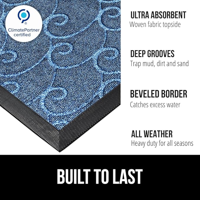 GORILLA GRIP 100% Waterproof All-Season WeatherMAX Doormat, US Designed Natural - Image 2