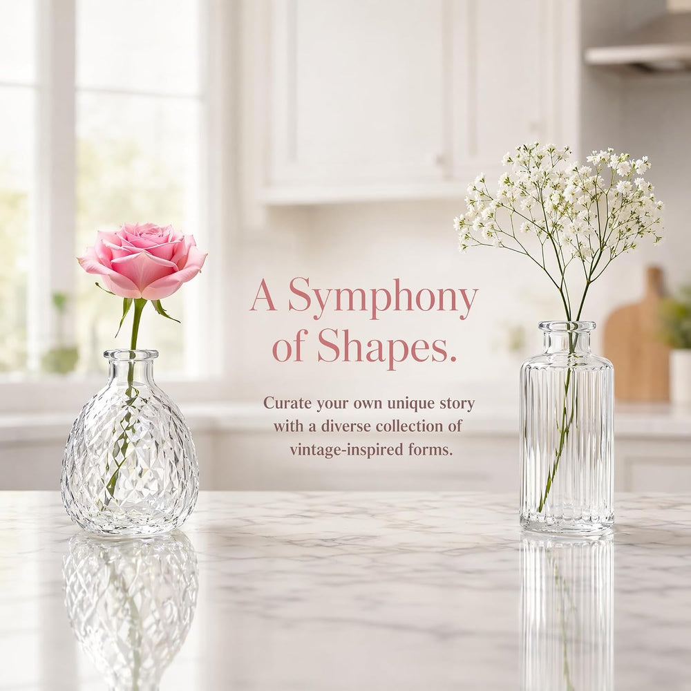 42 Pcs Clear Glass Bud Vases in Bulk,Small Vintage Flower Vases