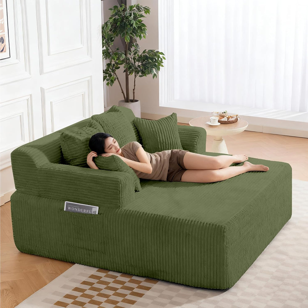 58" Oversized Boneless Chaise Chair, Green