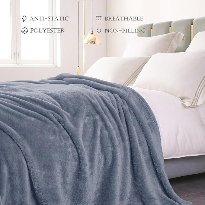 Exclusivo Mezcla Plush Fuzzy Fleece Bed Blanket King Size, Super Soft, Fluffy - Image 5