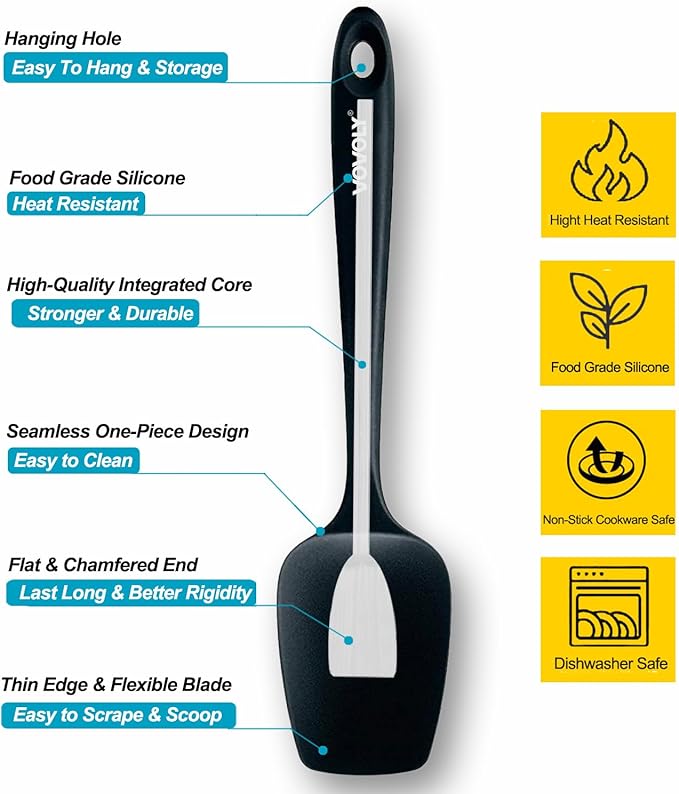 Silicone Spatula Set, High Heat Resistan Rubber Spoon Spatula, Non-Stick - Image 2
