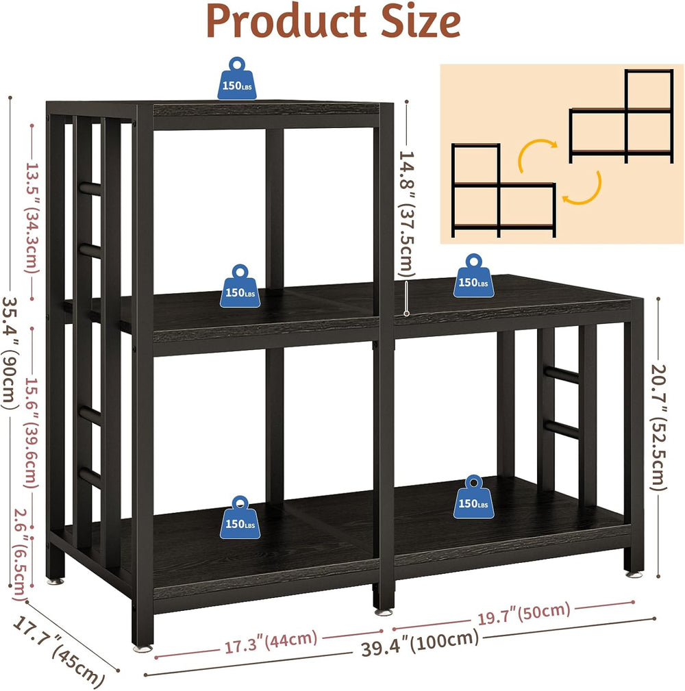 METYERRY 5-Tier Mini Fridge Stand, Bakers Rack with Storage,Multi-Purpose Mic...