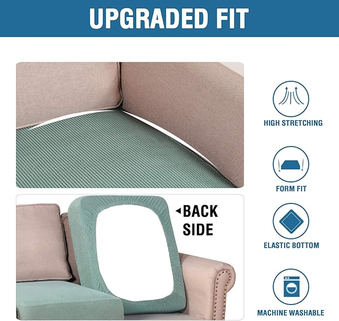 H.VERSAILTEX Super Stretch Individual Seat Cushion Covers Sofa Covers Couch - Image 6