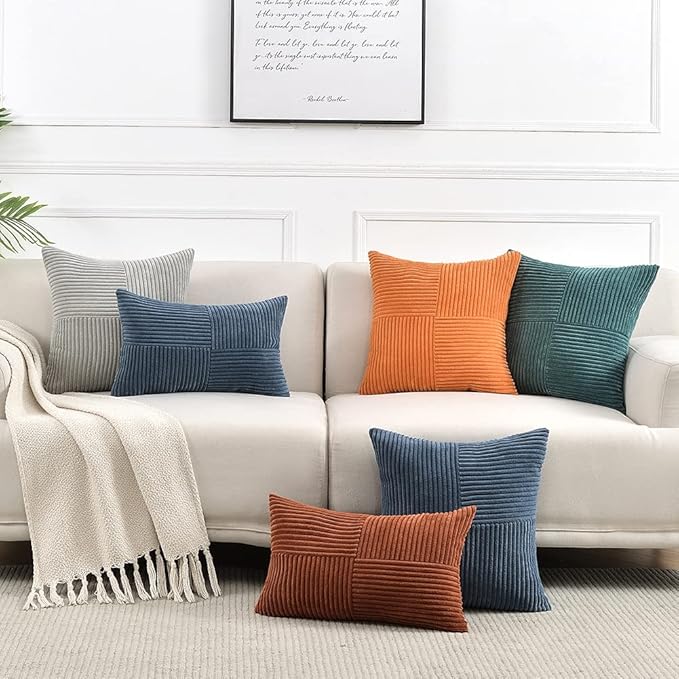 Fancy Homi 2 Packs Grey Long Lumbar Decorative Throw Pillow Covers 16x24 Inch - Image 7