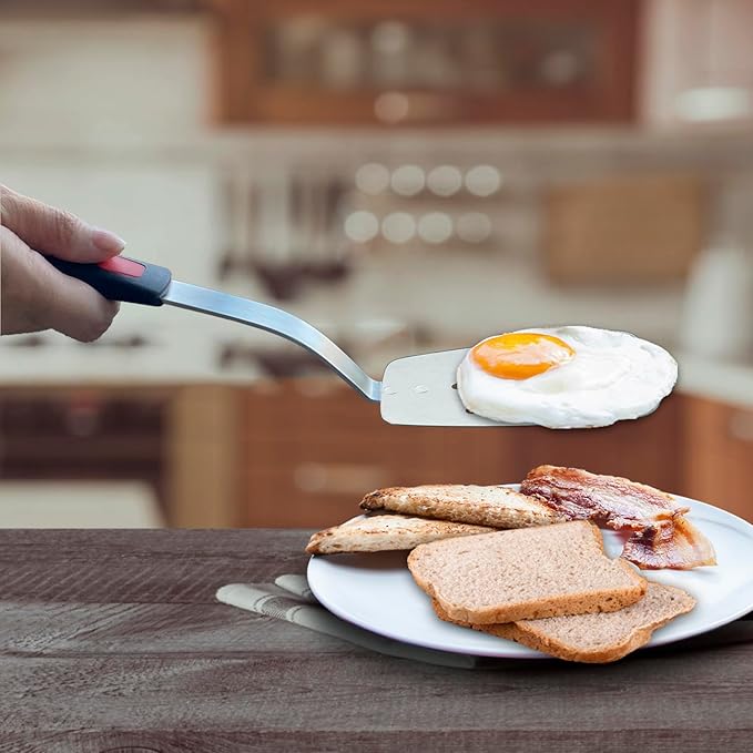 Stainless Steel Flexible Spatula Slotted Turner, XiaoZu Thin Metal Spatula - Image 4