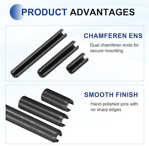 MECCANIXITY 120Pcs Slotted Split Roll Pins 3/25 Inch Dia. 4/5 Inch Length 65Mn - Image 3