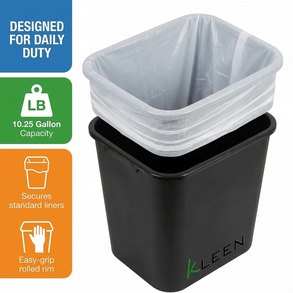 Kleen Commercial Soft-Sided Wastebasket 41qt (4 Pack)