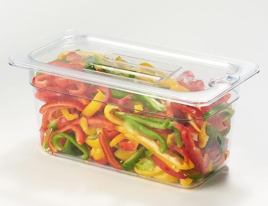 CURTA 6 Pack NSF Notched Food Pan Cover, 1/3 Size Clear Polycarbonate Lid - Image 3