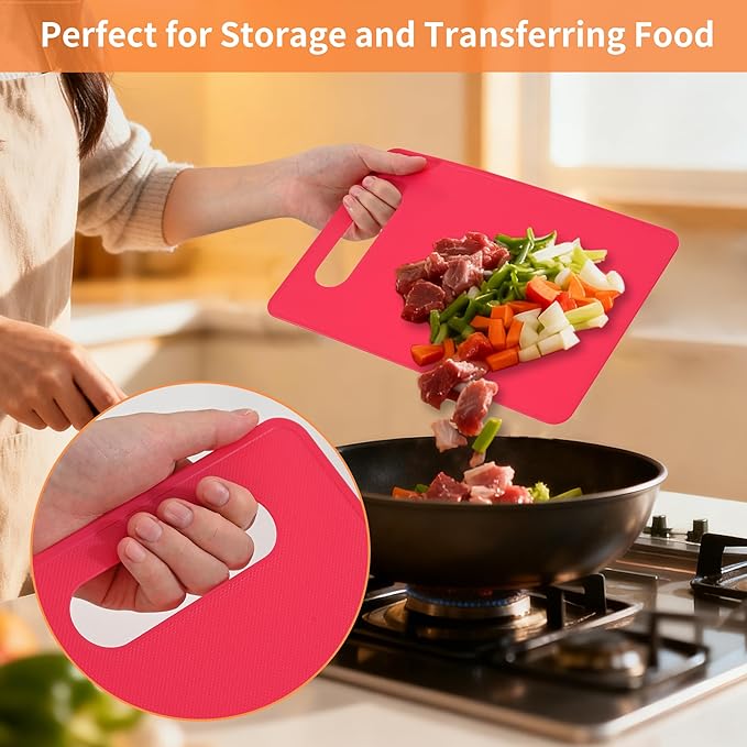 Luckyiren Plastic Cutting Board Set, 3 Pack Small Chopping Boards - Image 3