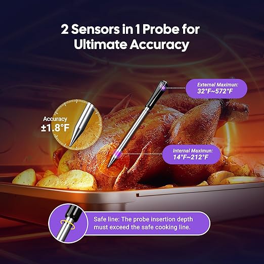 4-Probe Digital Meat Thermometer Wireless