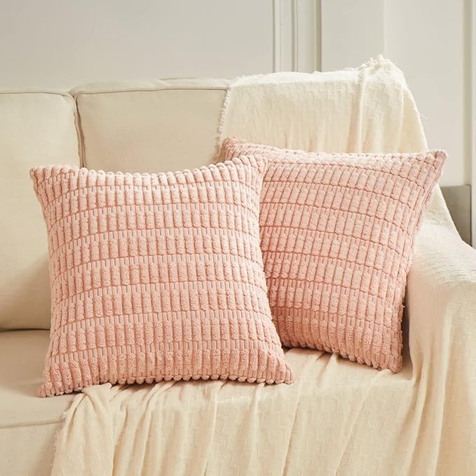 Fancy Homi 4 Packs Boho Pink Decorative Throw Pillow Covers 14x14 Inch - Image 6