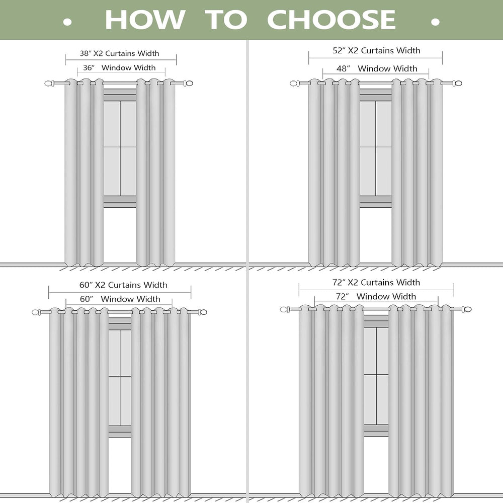 Blackout Curtains 72 Inch Extra Wide for Bedroom Sliding Glass Patio Door,2 P...