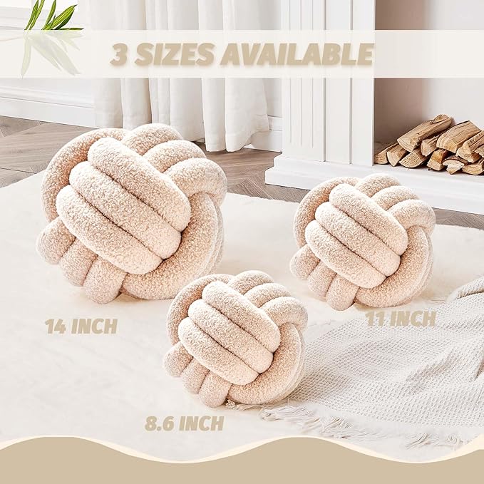 Uvvyui Knot Pillow Ball, Soft Home Decorative Pillows, Round Throw Pillow - Image 2