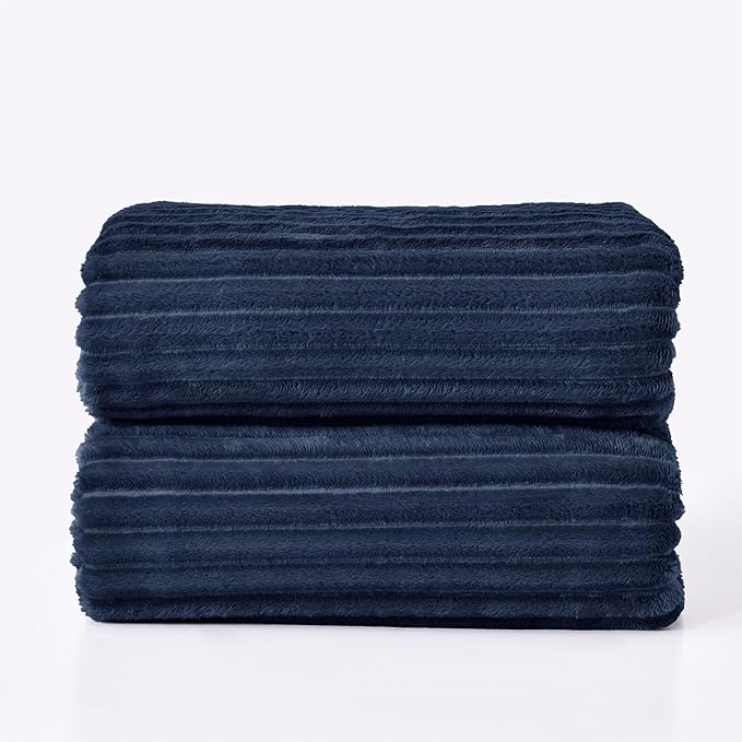 BEDELITE Fleece Blanket Queen Size – 3D Ribbed Jacquard Soft and Warm - Image 9