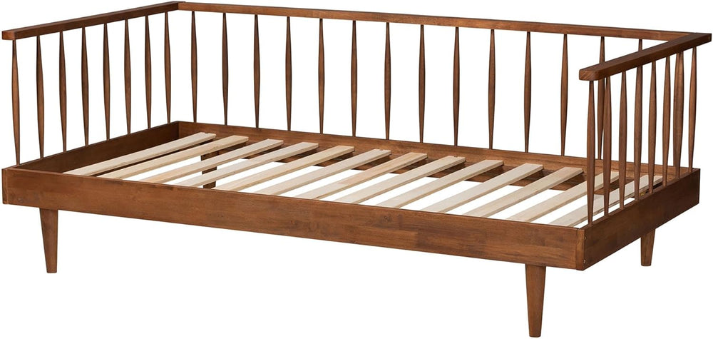 Baxton Studio Matilda Mid-Century Modern Ash Walnut Finished Wood Twin Size D...