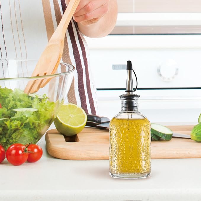 Retro Glass Syrup Dispenser Bottle 7oz, Oil and Vinegar Cruet - Image 7