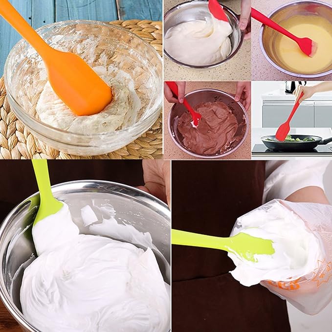 Silicone Spatulas Set, Rubber Spoon Spatula Heat Resistant Spoonula One Piece - Image 2