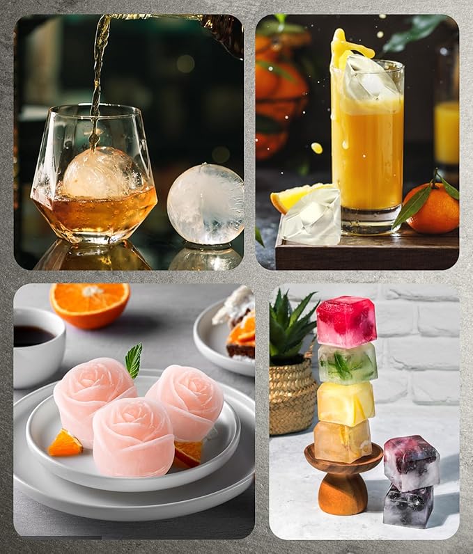 Ice Cube Tray with Lid, Silicone Ice Molds with Round, Large Ice Cube Mold - Image 8
