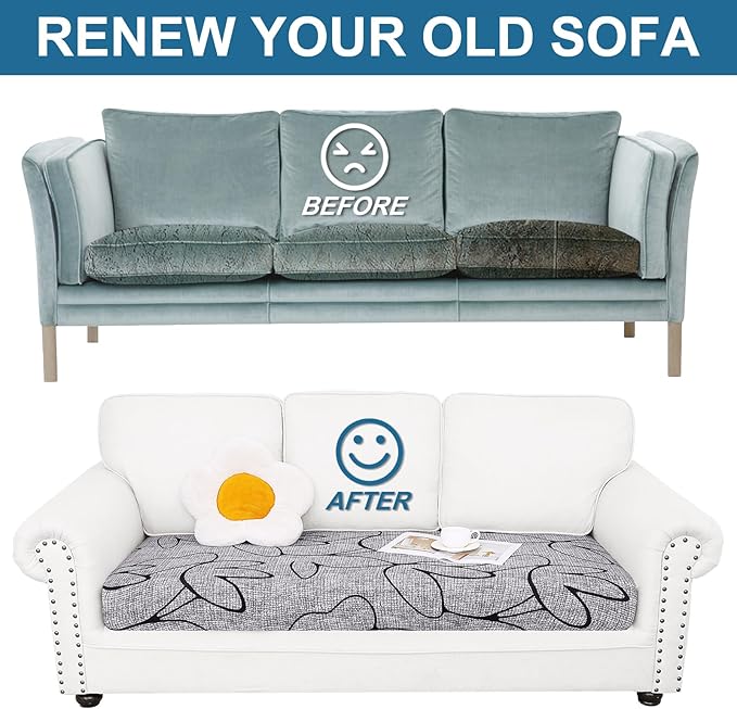 Smiry Printed Couch Cushion Covers, Stretch Soft Couch Covers - Image 8