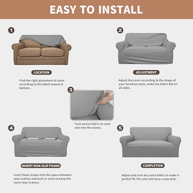 Easy-Going 100% Waterproof Couch Cover, Dual Waterproof Sofa Cover, Stretch - Image 5