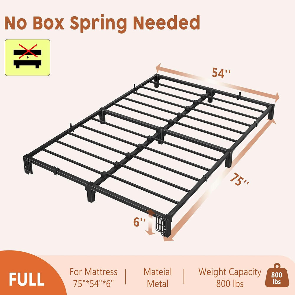 GarveeHome 6 Inch Full Bed Frame, Heavy Duty Metal Platform Bed Frame with Ir...