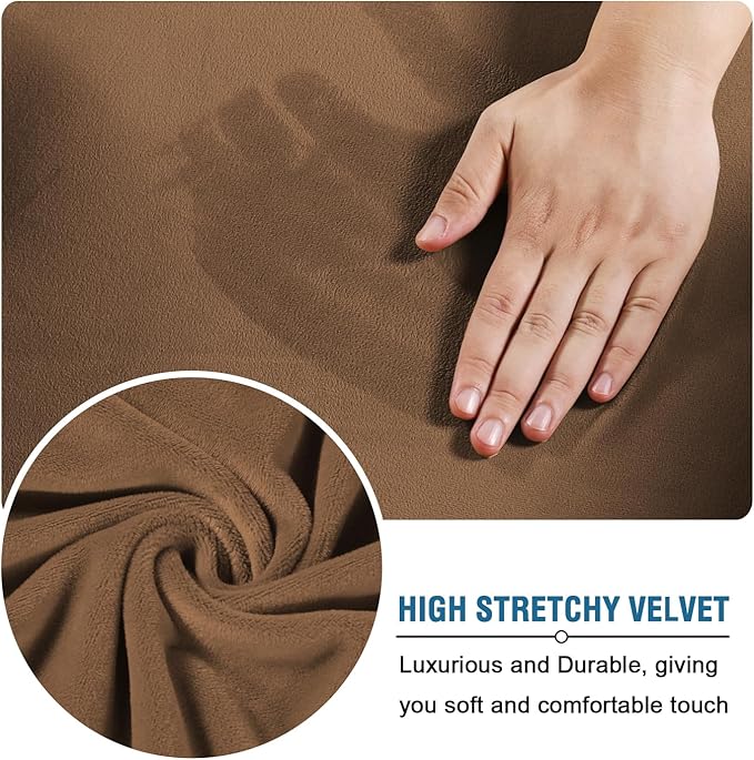 H.VERSAILTEX Real Velvet Plush 3 Piece Stretch Sofa Covers Couch Covers - Image 4