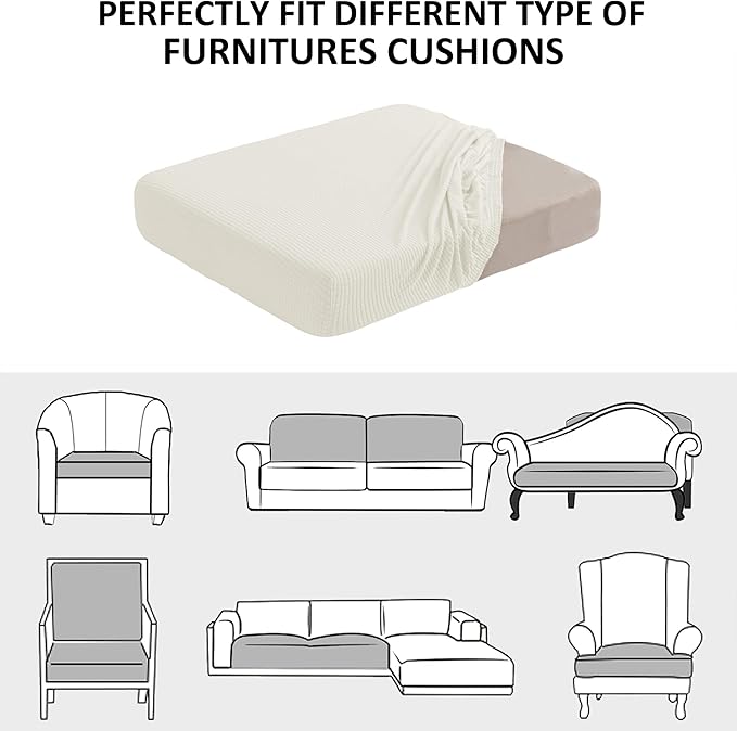 Water Repellent Couch Cushion Covers, Stretch Sofa Seat Slipcover Sets - Image 7