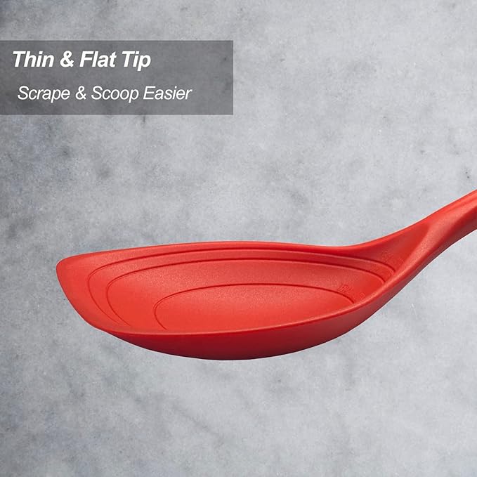 Large Silicone Cooking Spoon, Non-Stick Solid Spoon set - Image 4