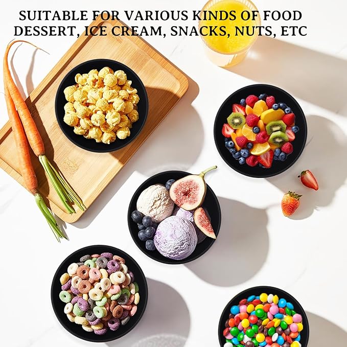 Black Wheat Straw Bowls, 10 OZ Unbreakable Snack Bowls Set of 8, Alternative - Image 7