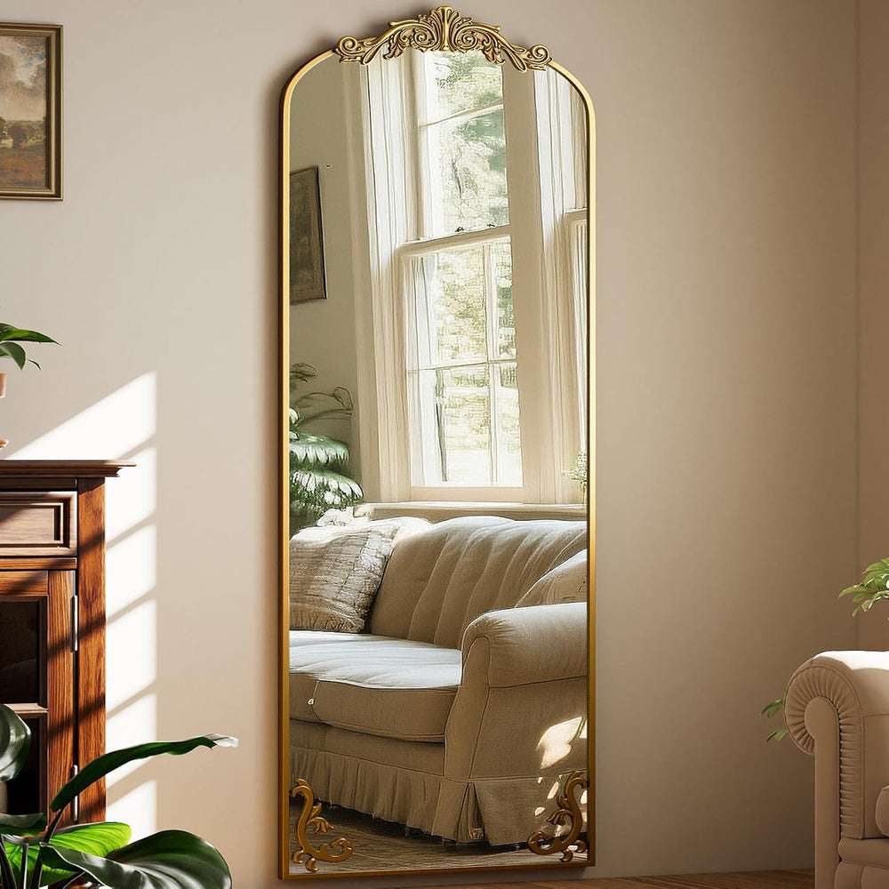21"x 64" Arched Full Length Mirror, Freestanding Floor Mirror with ...